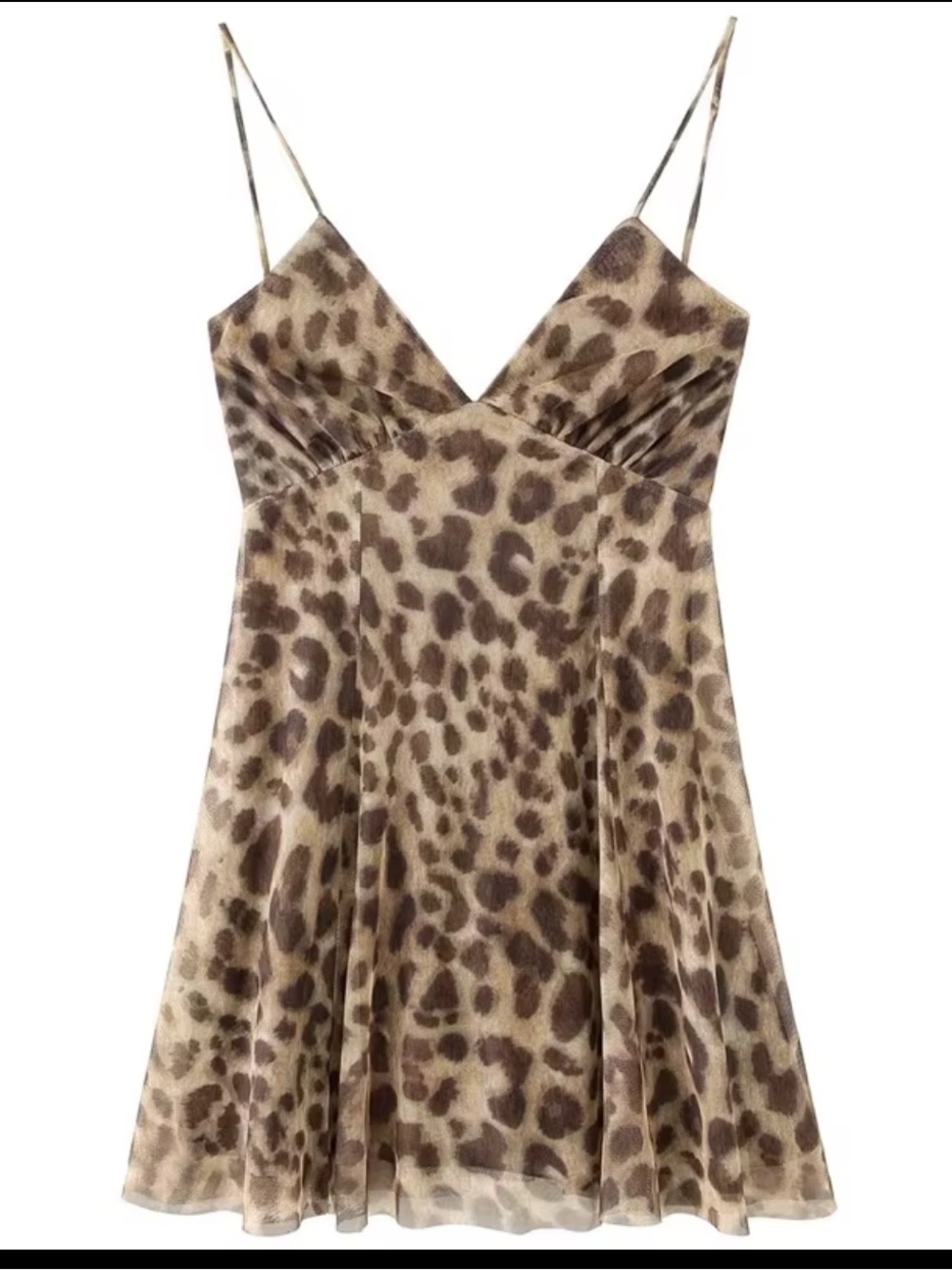 Zara Leopard Print Slip Dress with Spaghetti Straps medium NWT